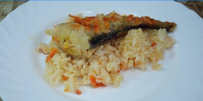 Dušená ryba se zeleninou a rýží