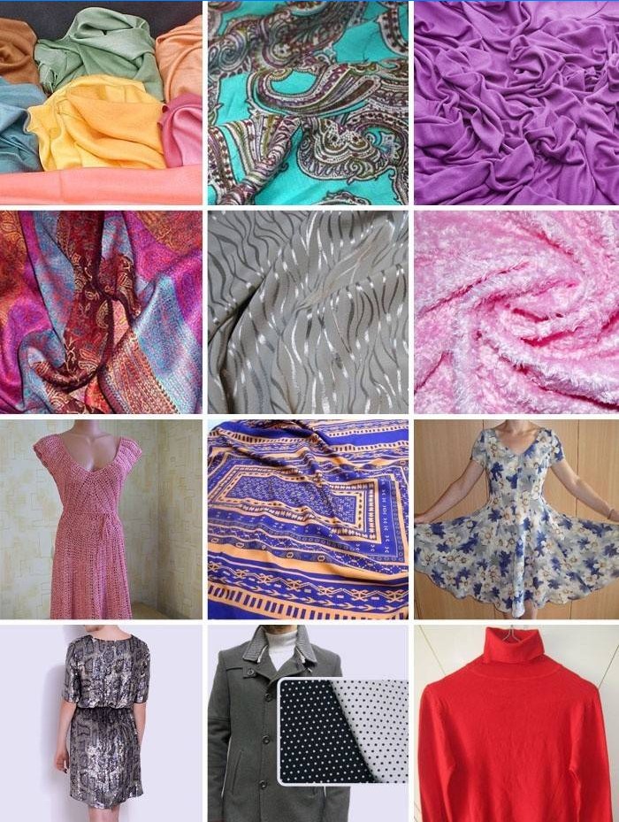 Rayon: vzorky textilie a výrobky