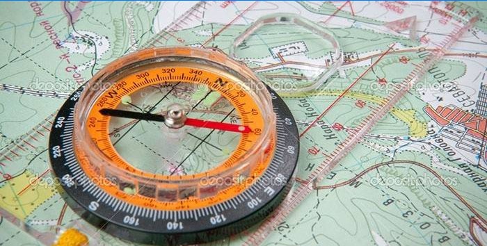Kompas na mapě