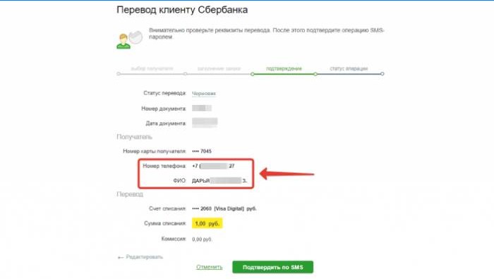 Data držitele karty Sberbank při přenosu