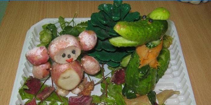 Řemesla ze zeleniny - Gene a Cheburashka