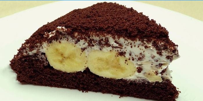 Čokoládový banánový dort
