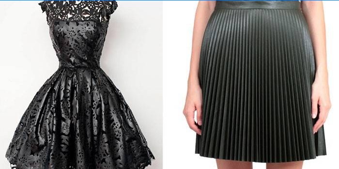 Eko-kožená sukně a šaty