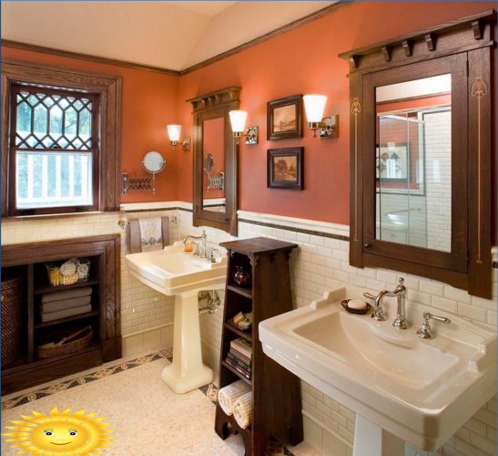 Koupelny v různých stylech interiéru: výběr fotografií