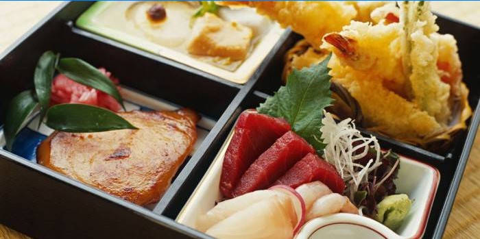 Japonský oběd box s jídlem