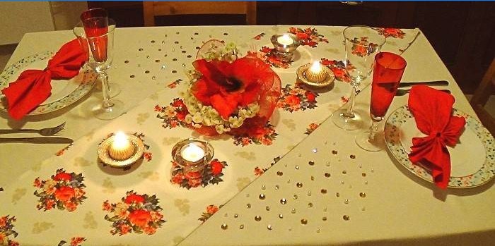 Stůl pro romantickou večeři