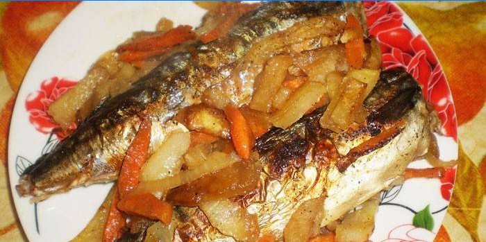 Pečená makrela se zeleninou
