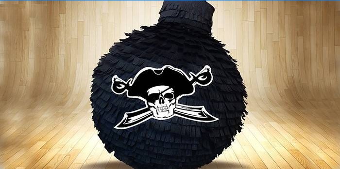 Dělová koule s pirátským symbolem