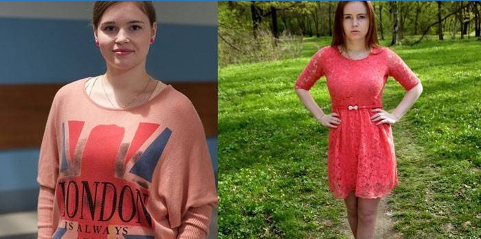 Polina Grents před a po hubnutí