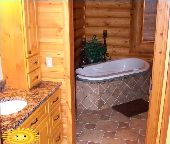 Koupelna v dřevěném domě: možnosti dokončení