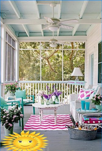 Letní verandy zdobení nápady