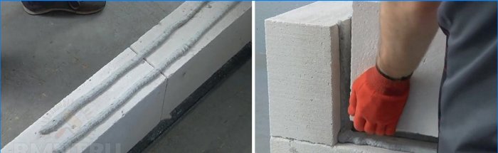 Pěnový beton položený na lepicí pěnu