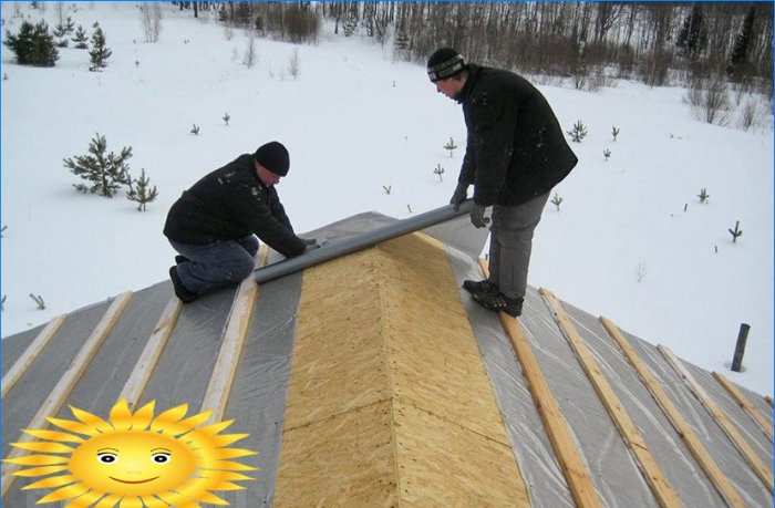 Uspořádání střechy v zimě