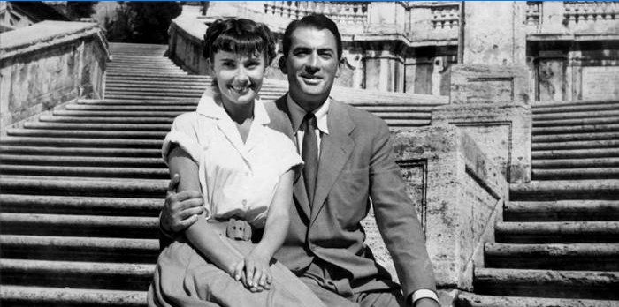 Audrey Hepburn a duo Gregory Peck v římské dovolené