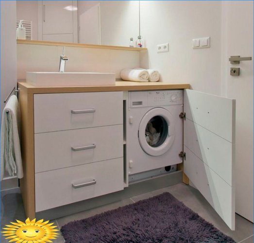 Nápady pro umístění pračky do bytu