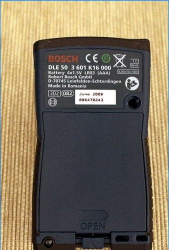Laserový dálkoměr Bosch DLE 50 Professional - zadní strana