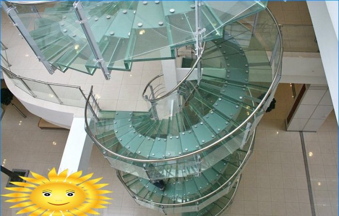 Spirálové zábradlí schodiště: možnosti
