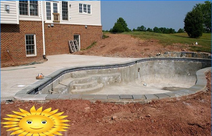 Jak postavit betonový bazén v chalupě s vlastními rukama