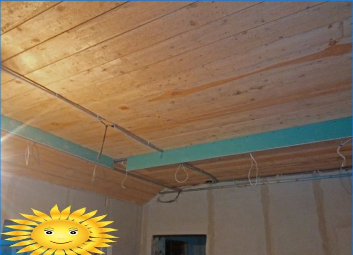 DIY sádrokartonový strop. Instalace základny pro kombinovaný strop