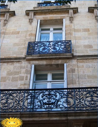 Francouzský balkon: typy, vlastnosti, uspořádání