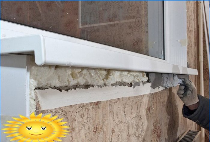 Instalace parapetu okna pro kutily
