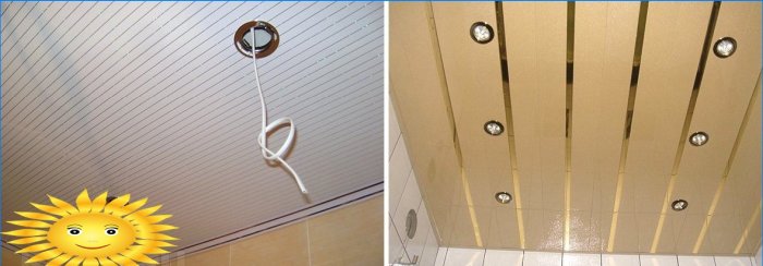 Instalace reflektorů do plastového stropu