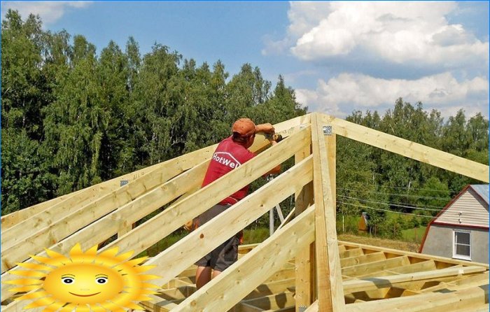 Střešní krokvové systémy: výpočet a schémata kyčelní střechy