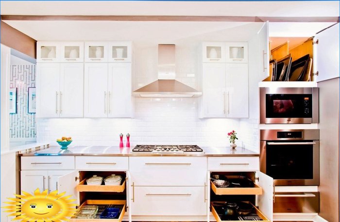 Tři úložné prostory v kuchyni: jak správně umístit vše