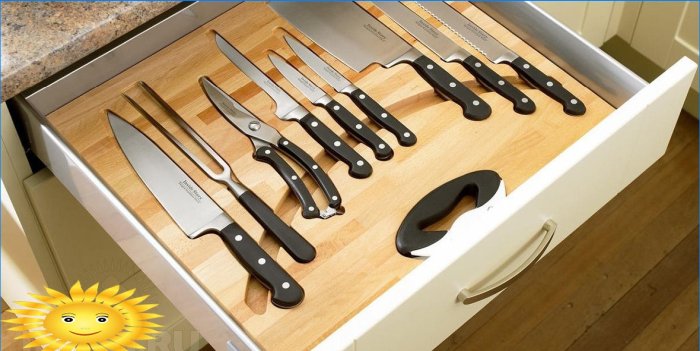 Skladování nožů v kuchyni