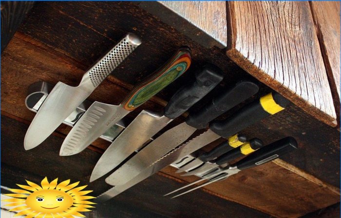 Skladování nožů v kuchyni