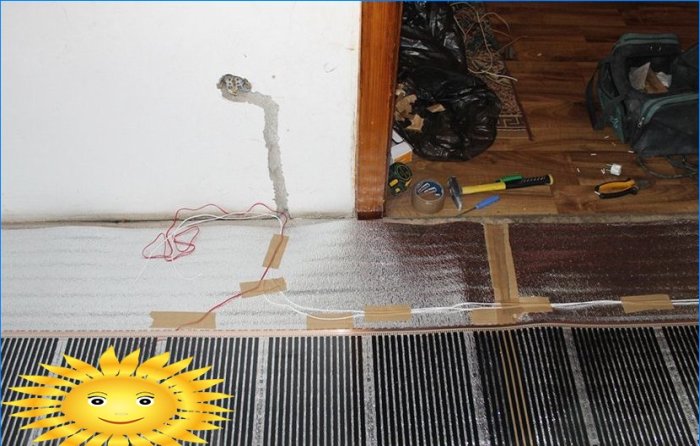 Elektrická teplá podlaha pro laminát a linoleum na dřevěné podlaze