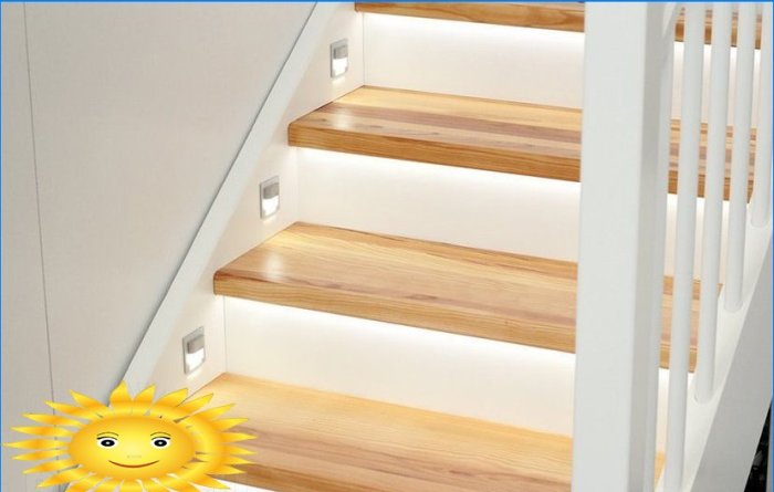 Osvětlení schodů v domě: jak provést automatické osvětlení schodů