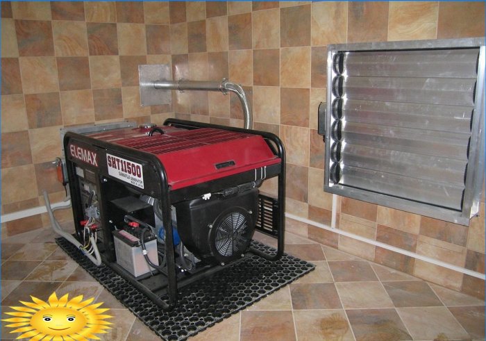 Plynový generátor v technické místnosti domu