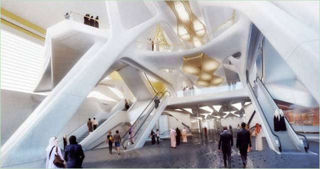 Luxusní stanice metra v Saúdské Arábii od velkolepé Zahy Hadid