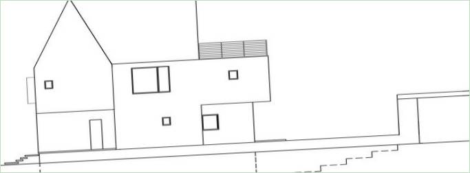 Půdorys patra a suterénu soukromého domu Choy House