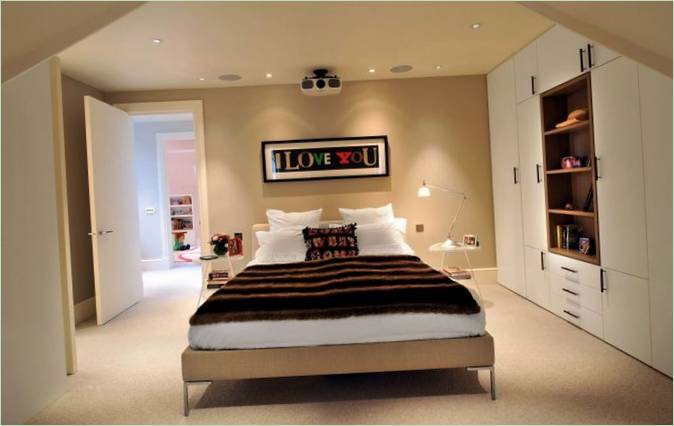 Design ložnice v londýnském domě Hampstead House