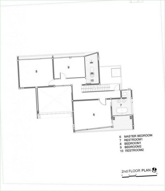 Půdorys domu W House od IDIN Architects