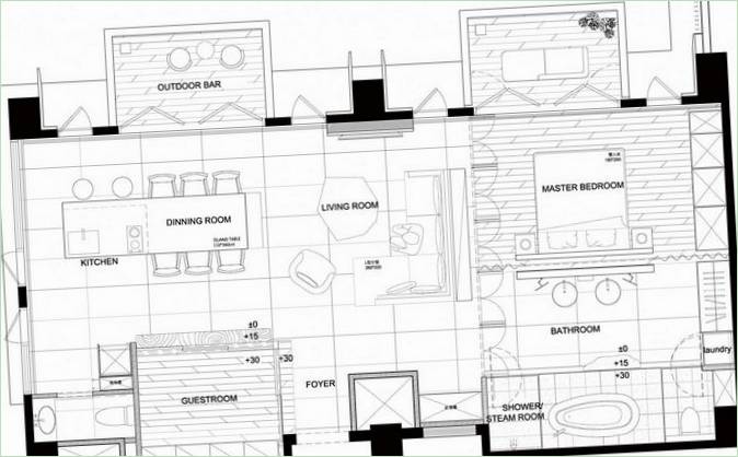 Design interiéru objektu Forest Retreat