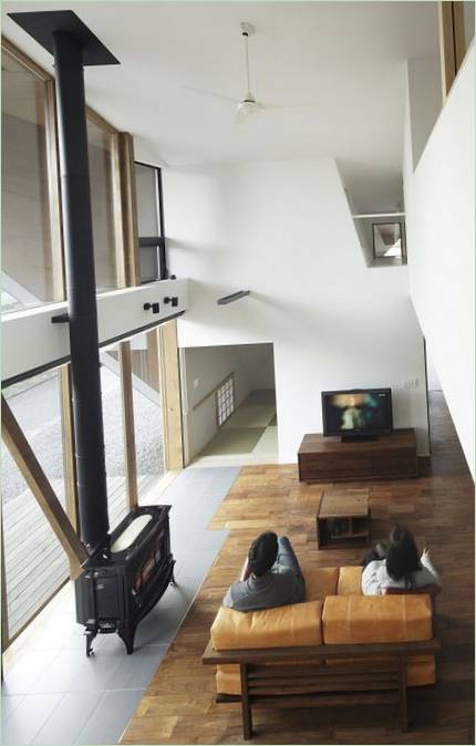 Design interiéru obývacího pokoje v Origami House