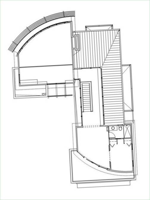 Plán rezidence Sunset Point od David Vandervort Architects v Seattlu