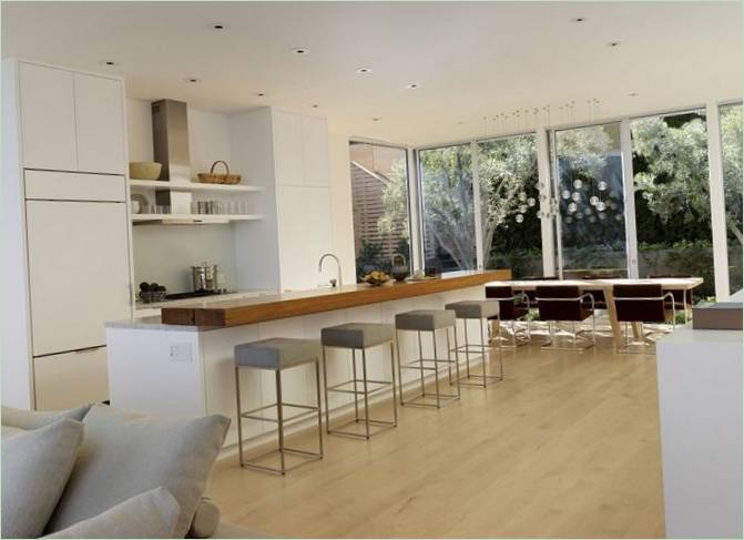 Sausalito Hillside Remodel domácí barové stoličky od Turnbull Griffin Haesloop Architects
