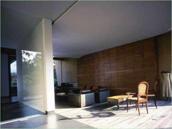 Interiér obývacího pokoje rezidence Alpes v Mexico City