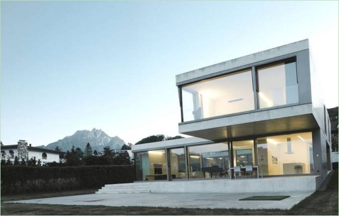 Návrh venkovského domu Villa M ve Švýcarsku