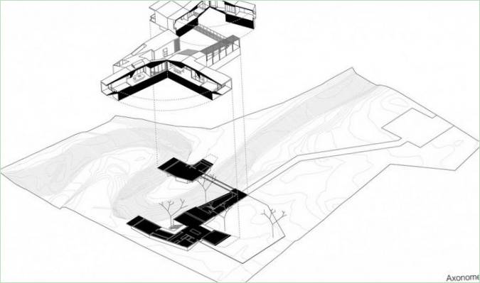 Schéma unikátního sídla od Architecture Brio
