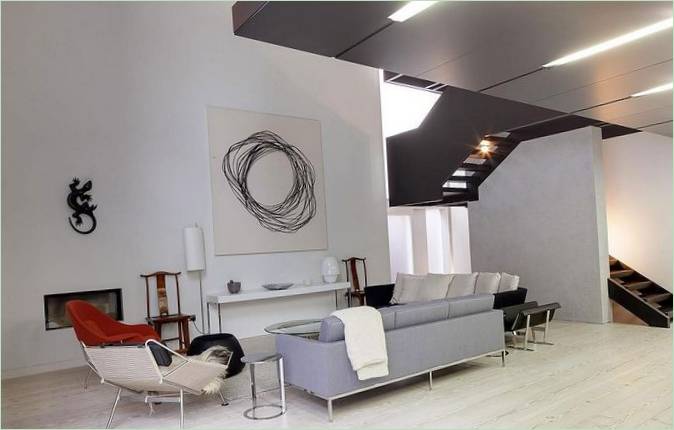 Design obývacího pokoje Line House v Londýně