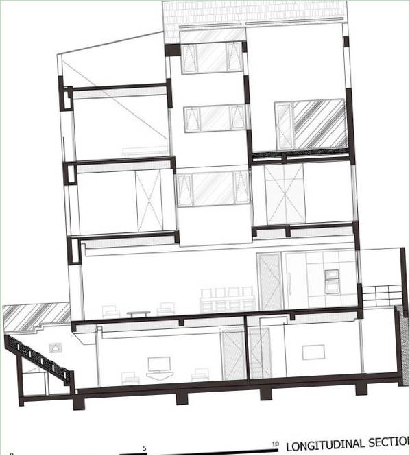 Plán domu se skládací stěnou od společnosti NHA DAN ARCHITECT