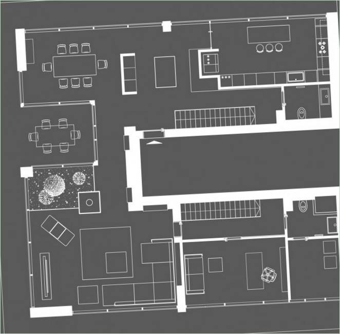 Interiér mezonetového bytu od F Duplex Studio 1408 v neutrálním barevném provedení v Bukurešti, Rumunsko