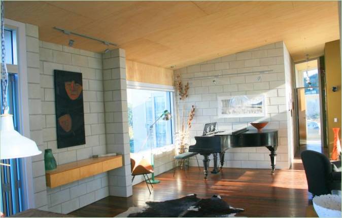 Interiér rodinného domu Harding House od ateliéru Athfield Architects, Nový Zéland
