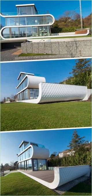 Neobvyklý bílý design ve Švýcarsku: stuha se sroluje dolů Neobvyklý bílý design ve Švýcarsku: stuha se sroluje dolů