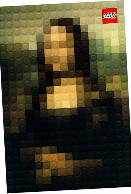 Obraz Leonarda da Vinciho Mona Lisa z kostek LEGO